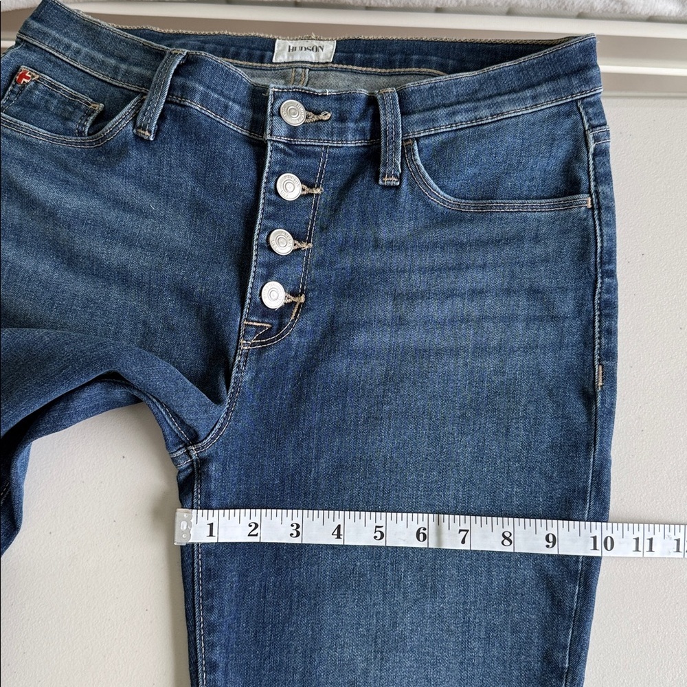 Hudson Natalie High‑Rise Ankle Jeans Raw Hem Medium Wash Size 28 - Picture 11 of 16
